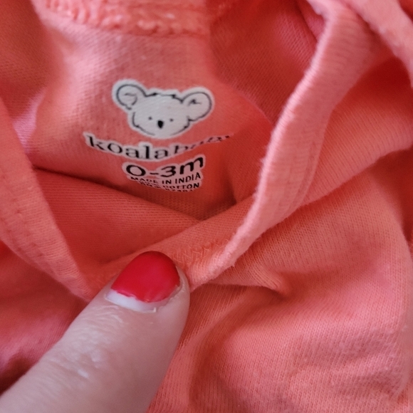 Koala Baby 0-3 Months Girl Butterfly Dress Bloomer Outfit Coral Pink Blue Set - Picture 3 of 4